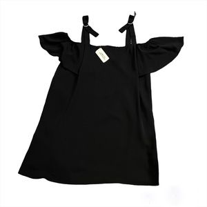 Forever 21 Cold Shoulder Ruffle Sleeve Dress Black Size Medium